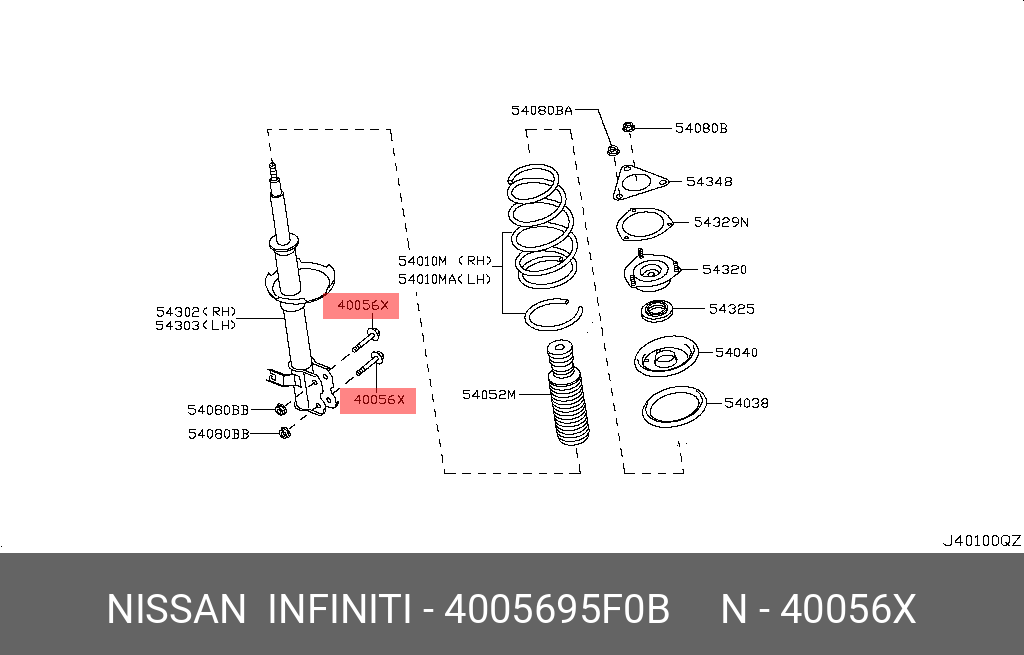 4005695F0B NISSAN БОЛТ С ШЕСТИГРАННОЙ ГОЛОВКОЙ