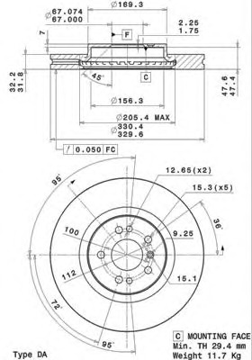 09R10411 BREMBO Тормозной диск