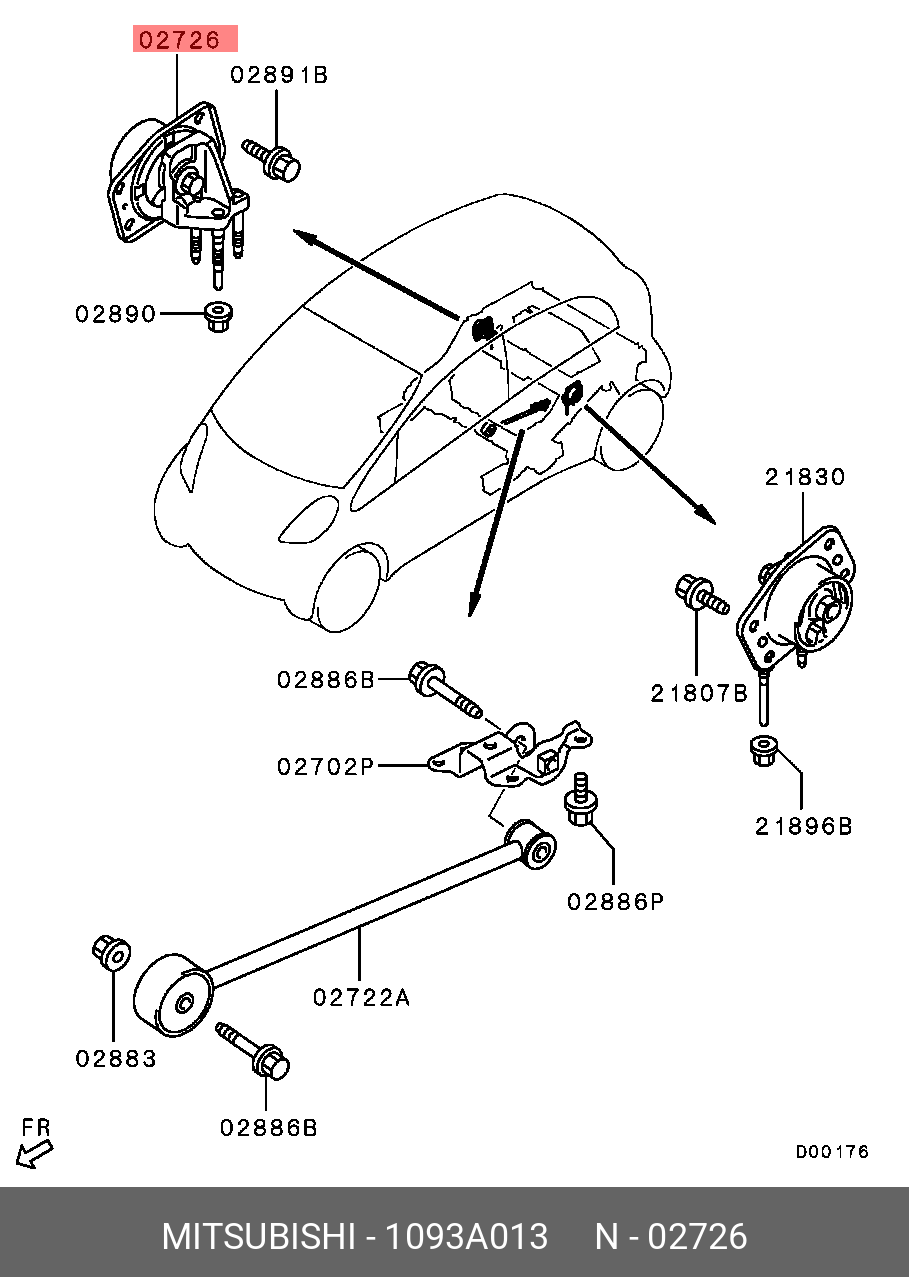 1093A013 MITSUBISHI INSULATOR,ENG MOUNTING