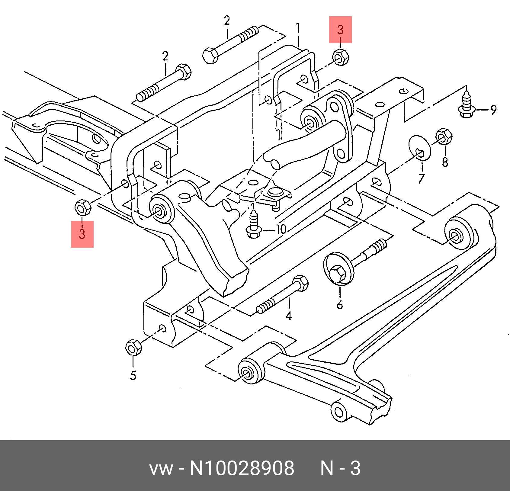 N10028908 VAG Гайка шестигранная с