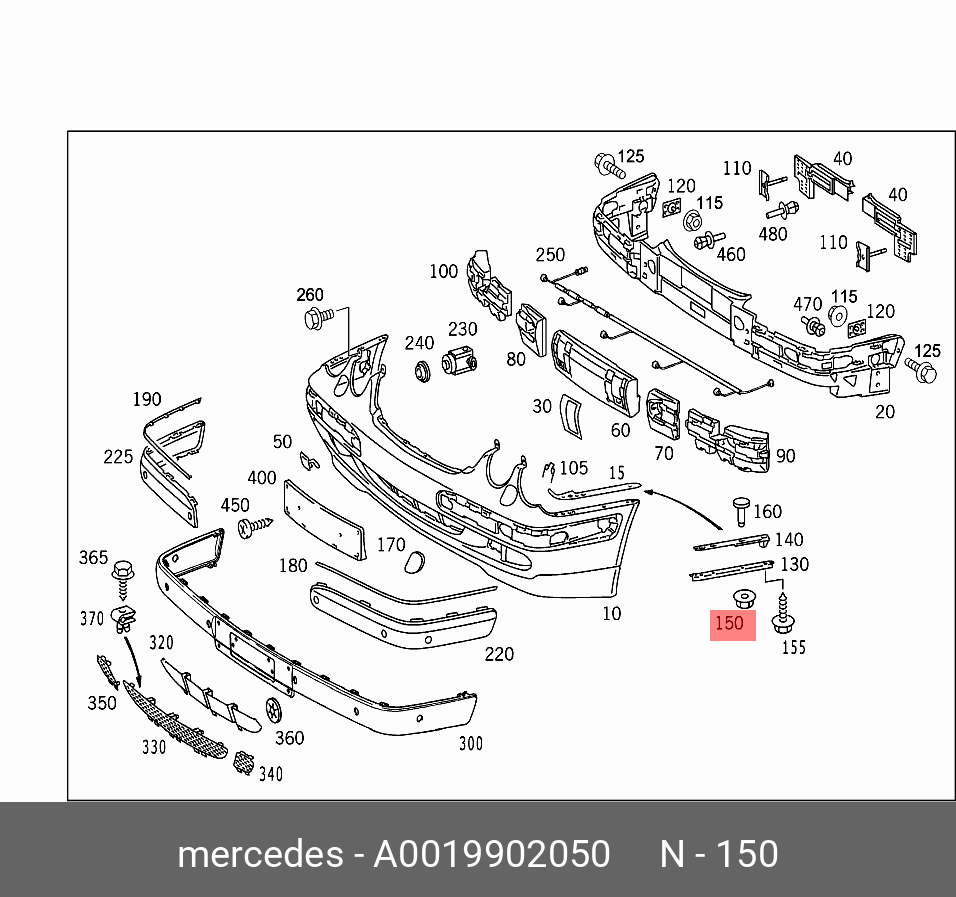 A0019902050 MERCEDES-BENZ КЛИПСА КРЕПЕЖНАЯ