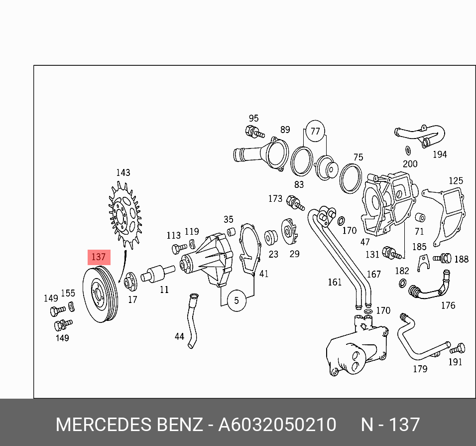 6032050210 MERCEDES-BENZ РОЛИК НАТЯЖНОЙ