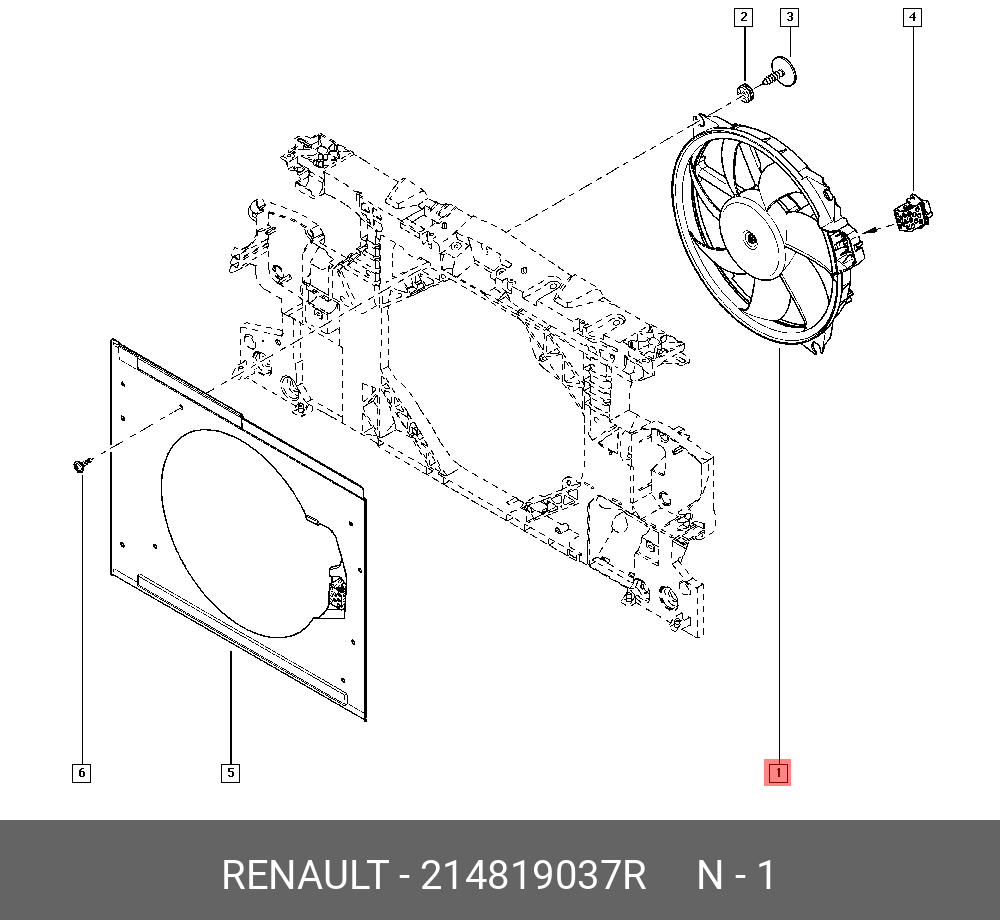 214819037R RENAULT Вентилятор охл. - Флюенс