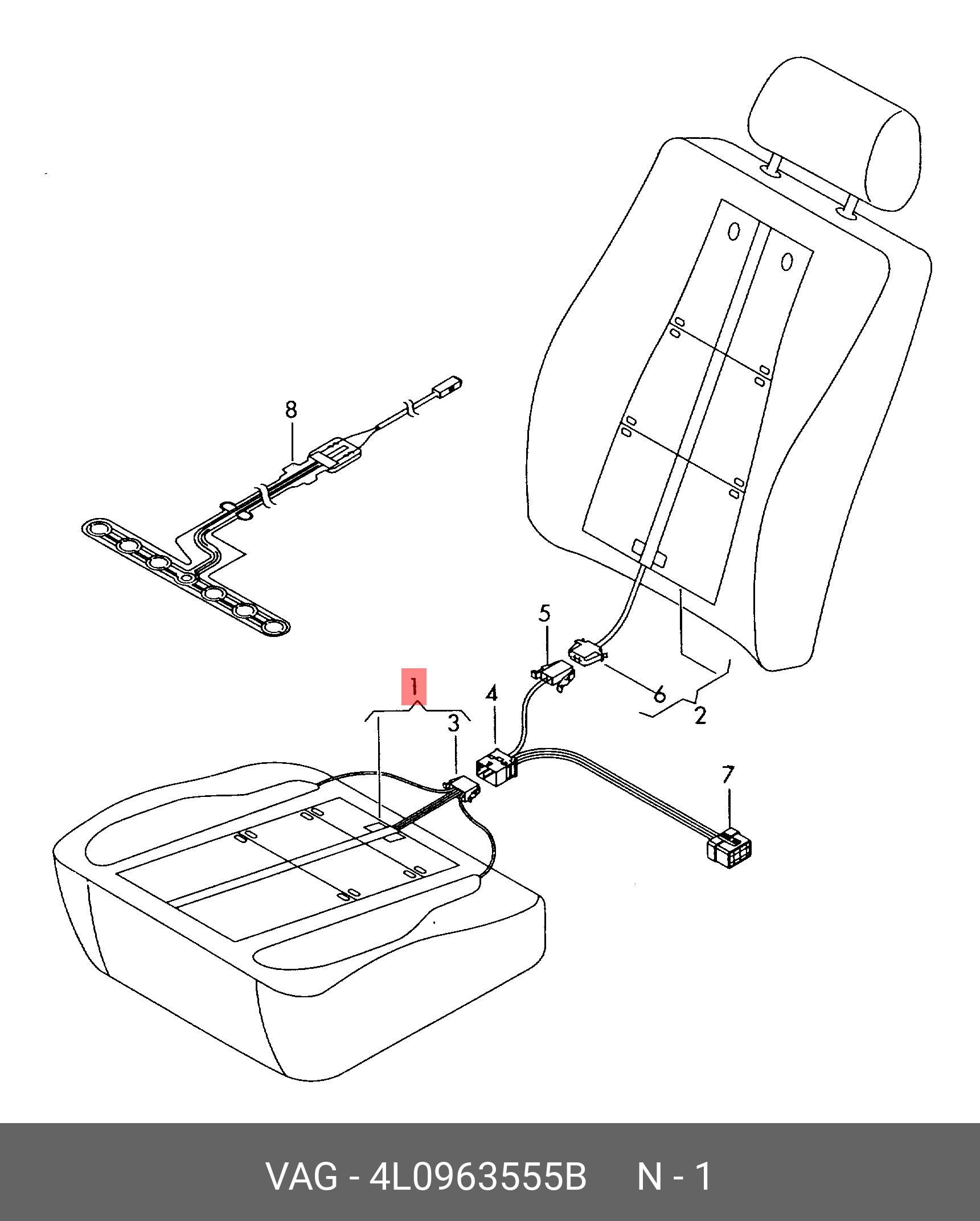 4L0963555B VAG Нагревательный элемент сиденья купить в интернет-магазине  AvtoTO