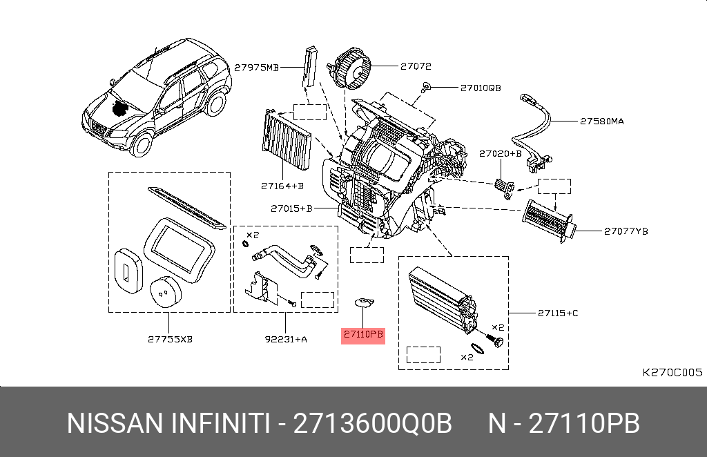 2713600Q0B NISSAN ЗАГЛУШКА ТЕХНОЛОГИЧЕ