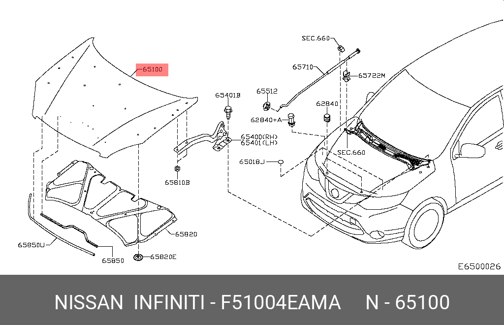 F51004EAMA NISSAN КАПОТ F51004EAMA NISSAN КАПОТ