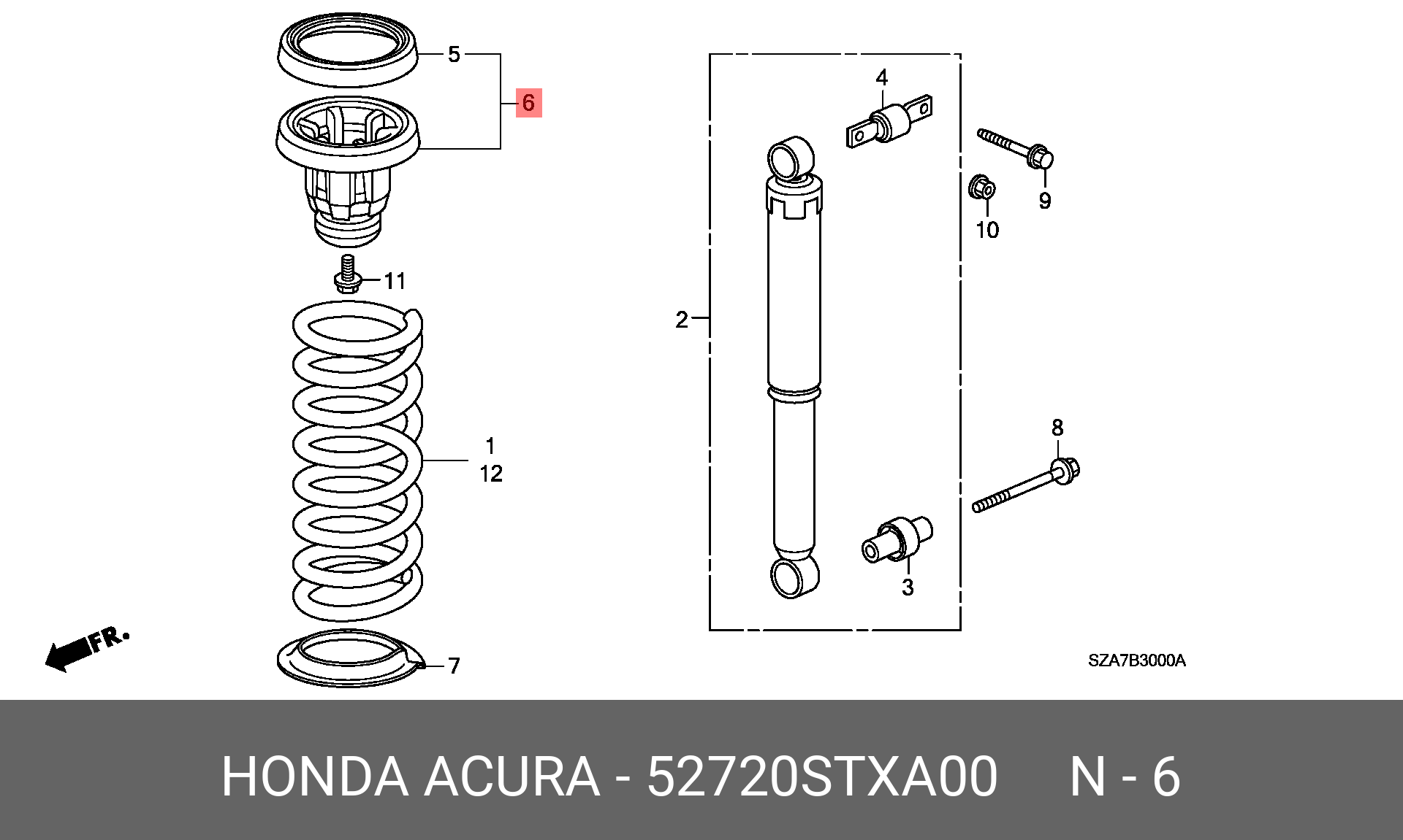 52720STXA00 HONDA Опора амортизатора подвески