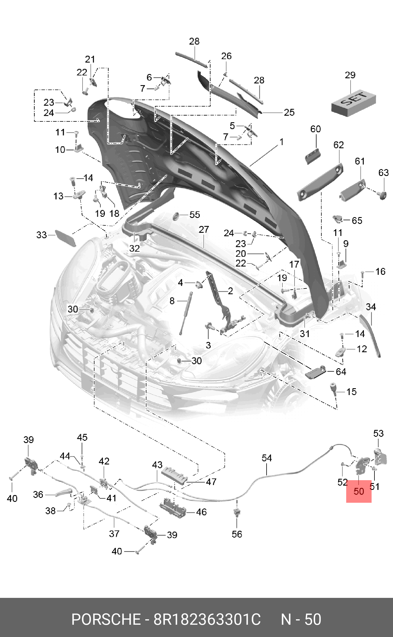 8R182363301C PORSCHE LAGERBOCK