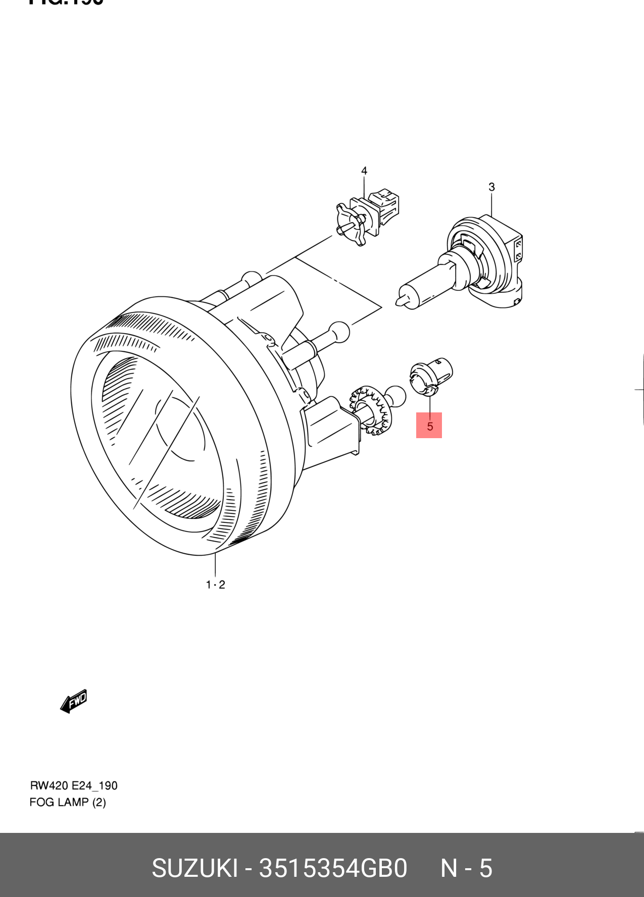 3515354GB0 SUZUKI CLIP, PLASTIC