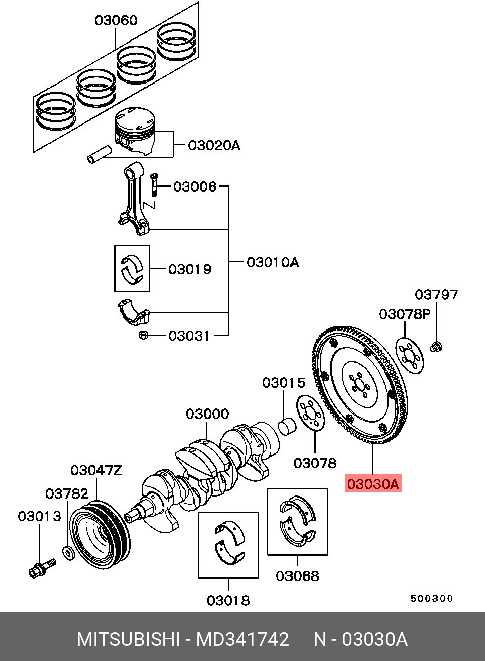 MD341742 MITSUBISHI Маховик коленвала