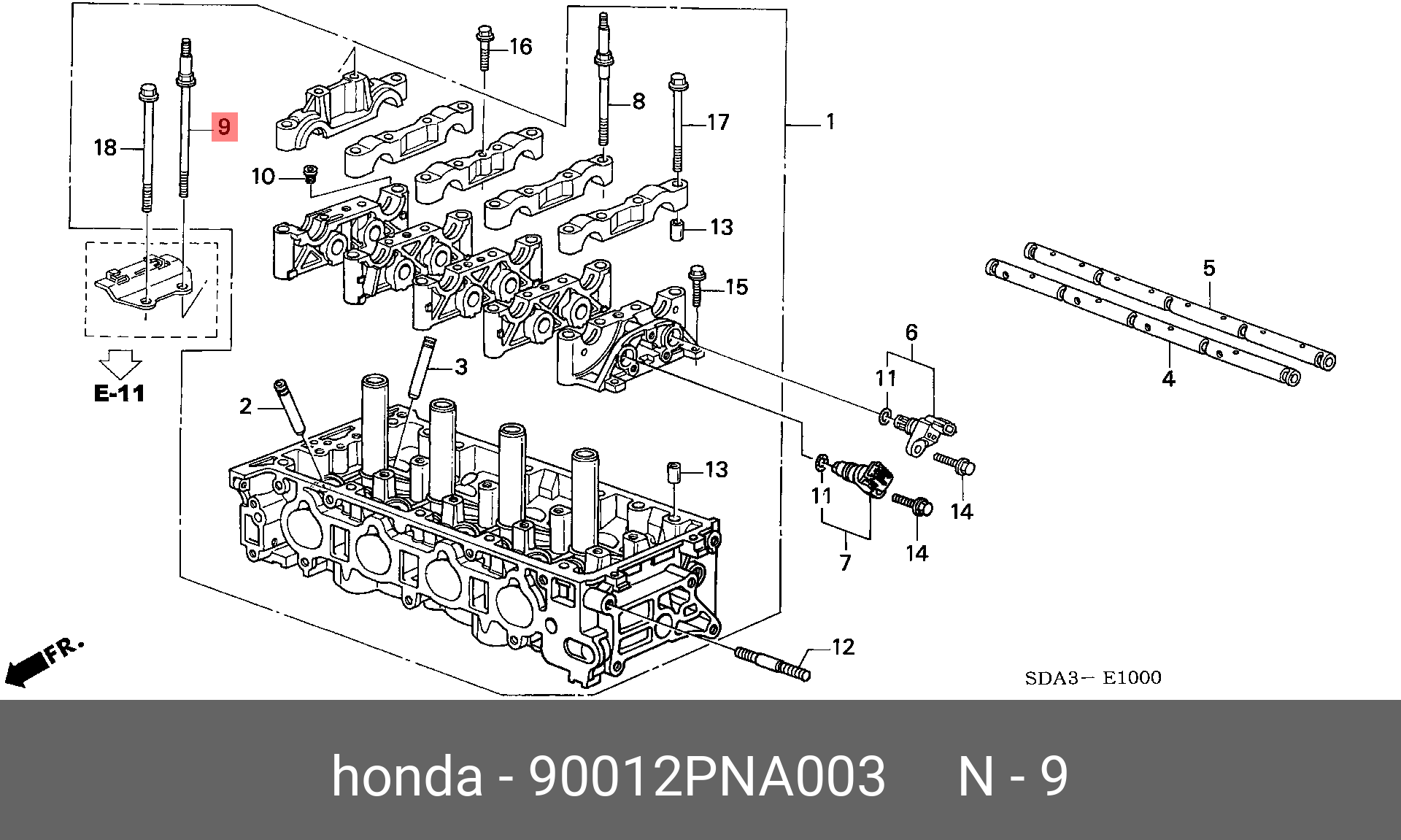 Honda 90011-PNA-003. Болт крепления ГБЦ Хонда к 24а1. ГБЦ Хонда Аккорд 8 2.4. 232(A) шпилька крышки ГБЦ распредвала Исузу 4jj1.