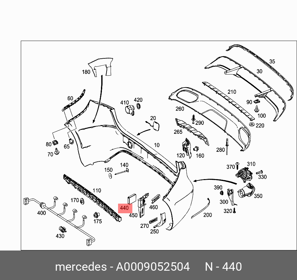 A0009052504 MERCEDES-BENZ РАДАР ЗАДНЕГО БАМПЕРА