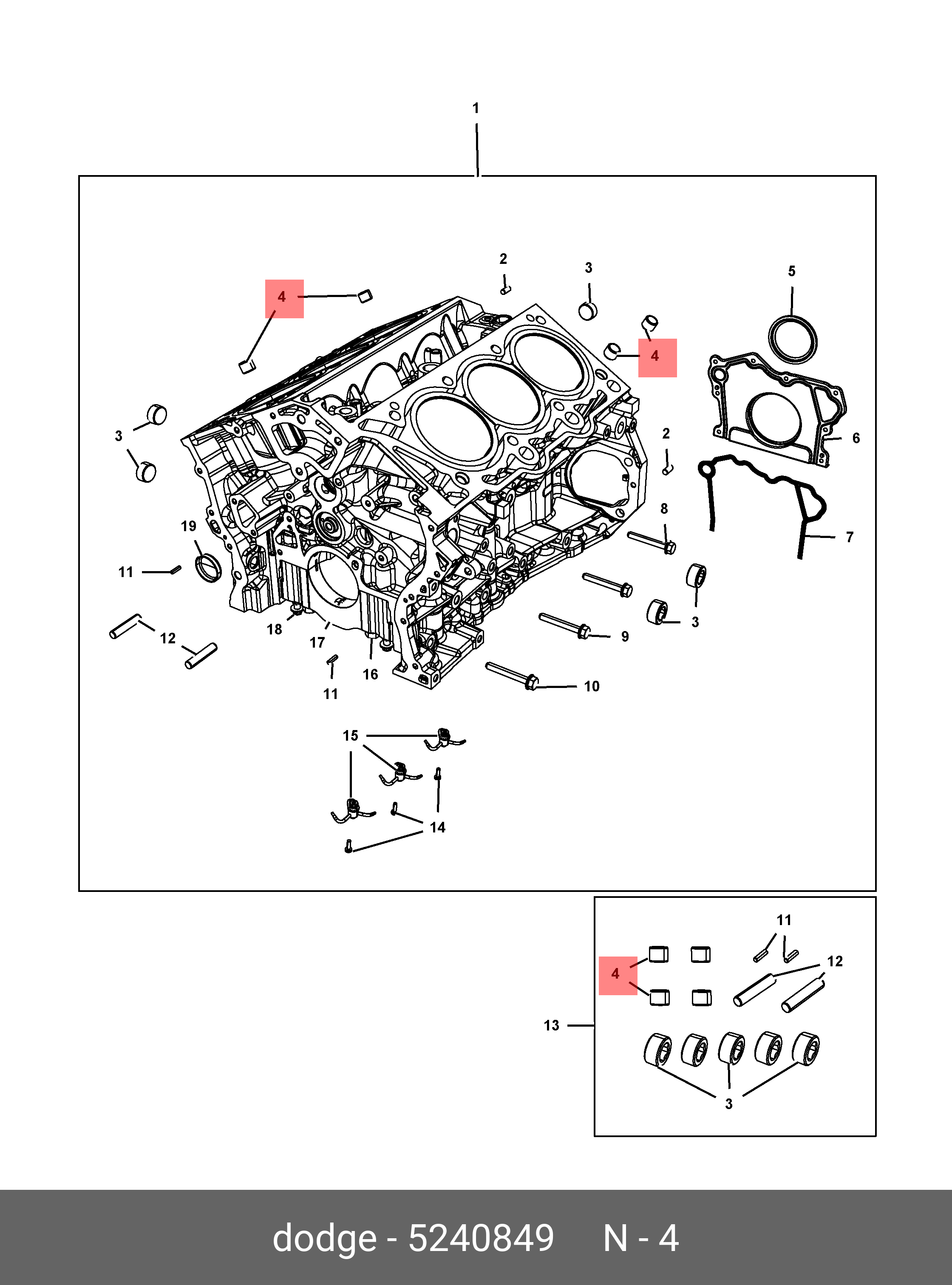 5240849 CHRYSLER DOWEL, CYLINDER BLOCK TO CLUTCH HOUSING OR TRANS. CASE 5240849 CHRYSLER DOWEL, CYLINDER BLOCK TO CLUTCH HOUSING OR TRANS. CASE