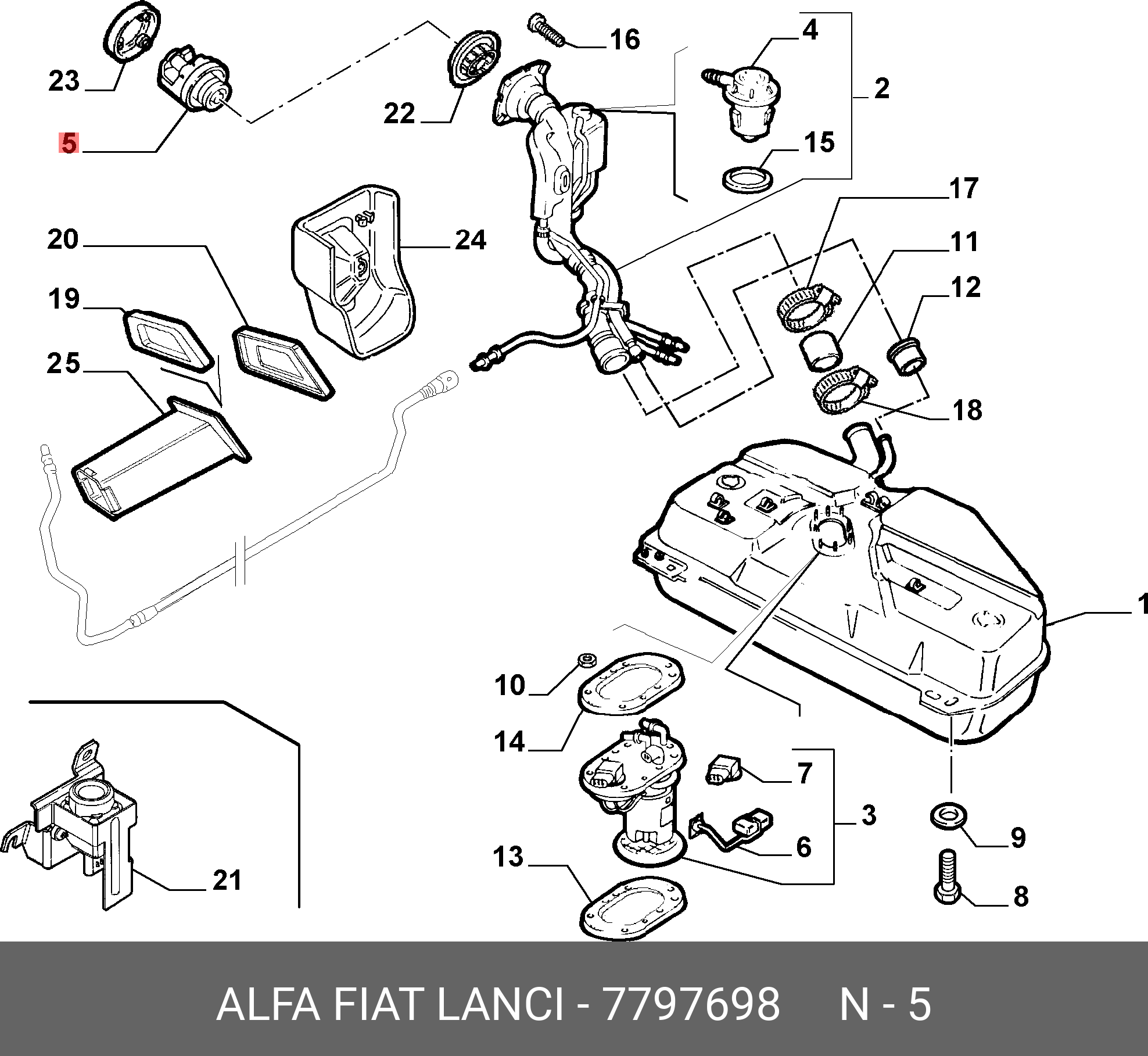 7797698 FIAT/ALFA/LANCIA Топливный насос