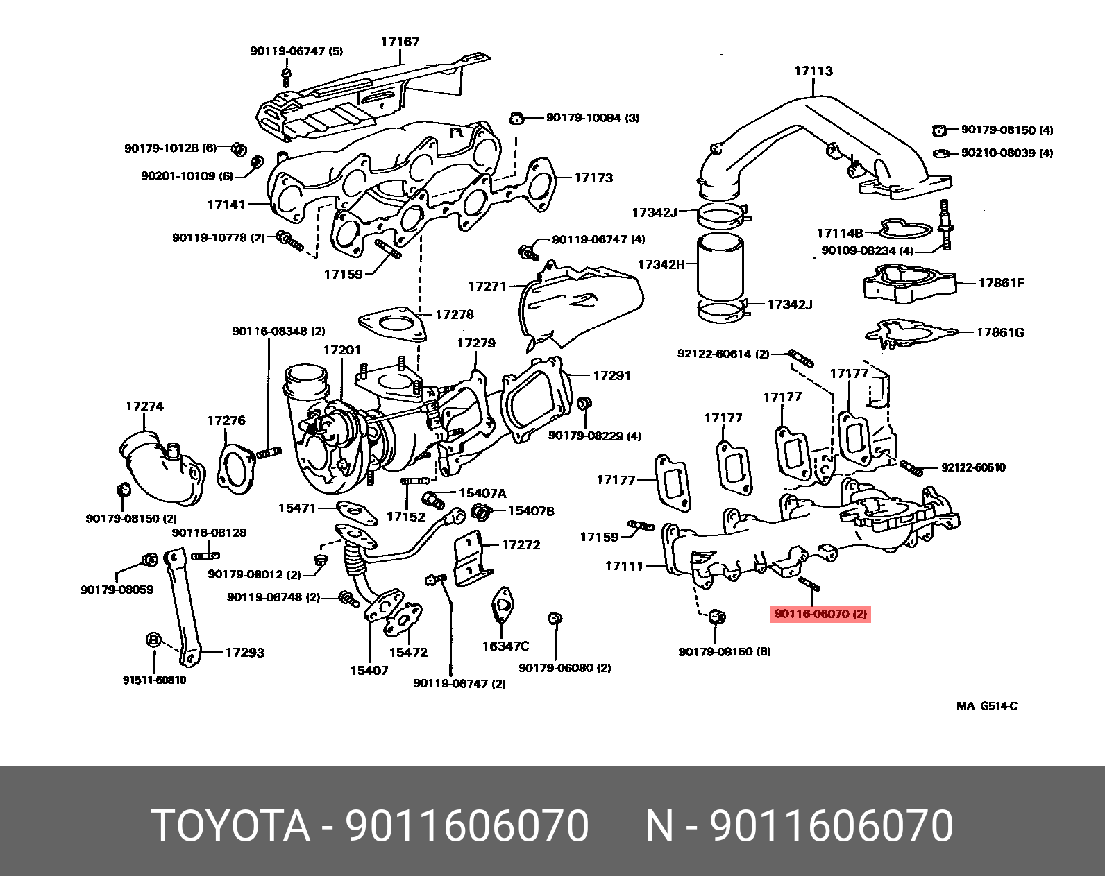 9011606070 TOYOTA Болт