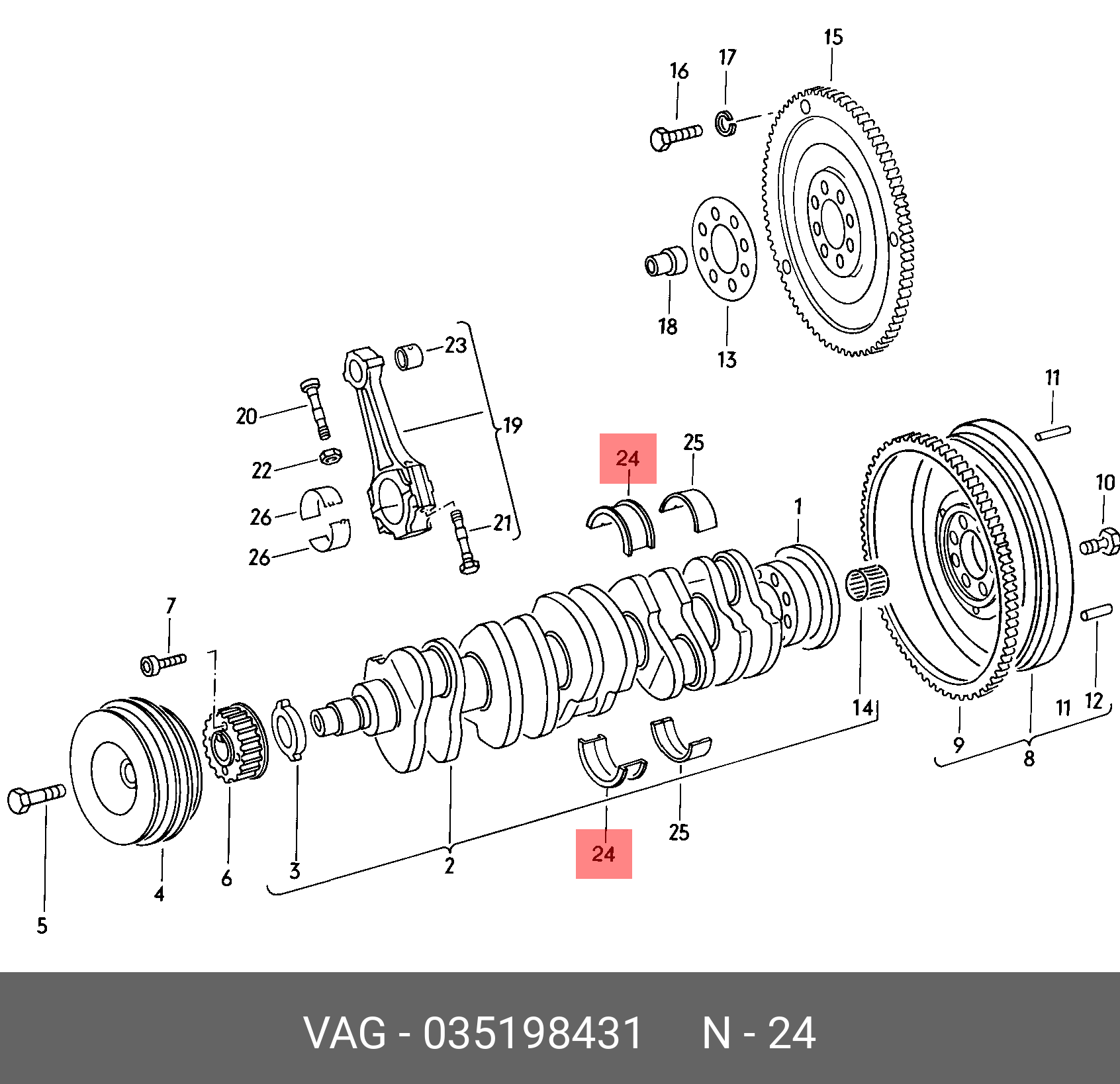 035198431 VAG Подшипник коленвала