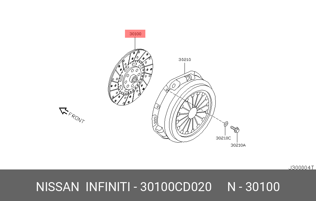30100CD020 NISSAN Диск сцепления