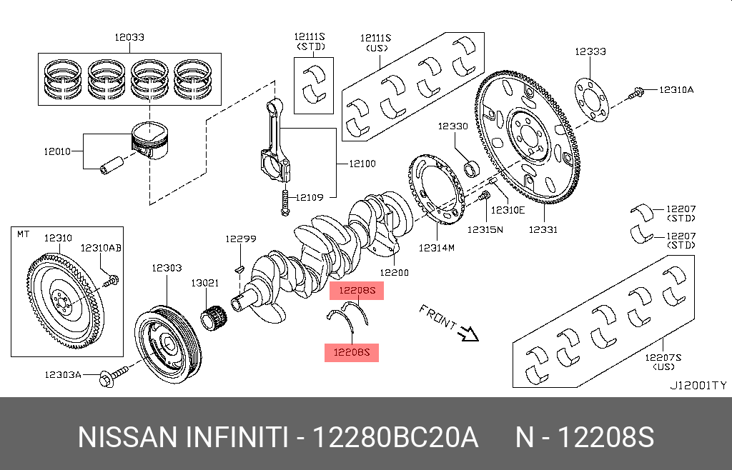 12280BC20A NISSAN ПОЛУКОЛЬЦО МЕТАЛЛИЧЕСКОЕ