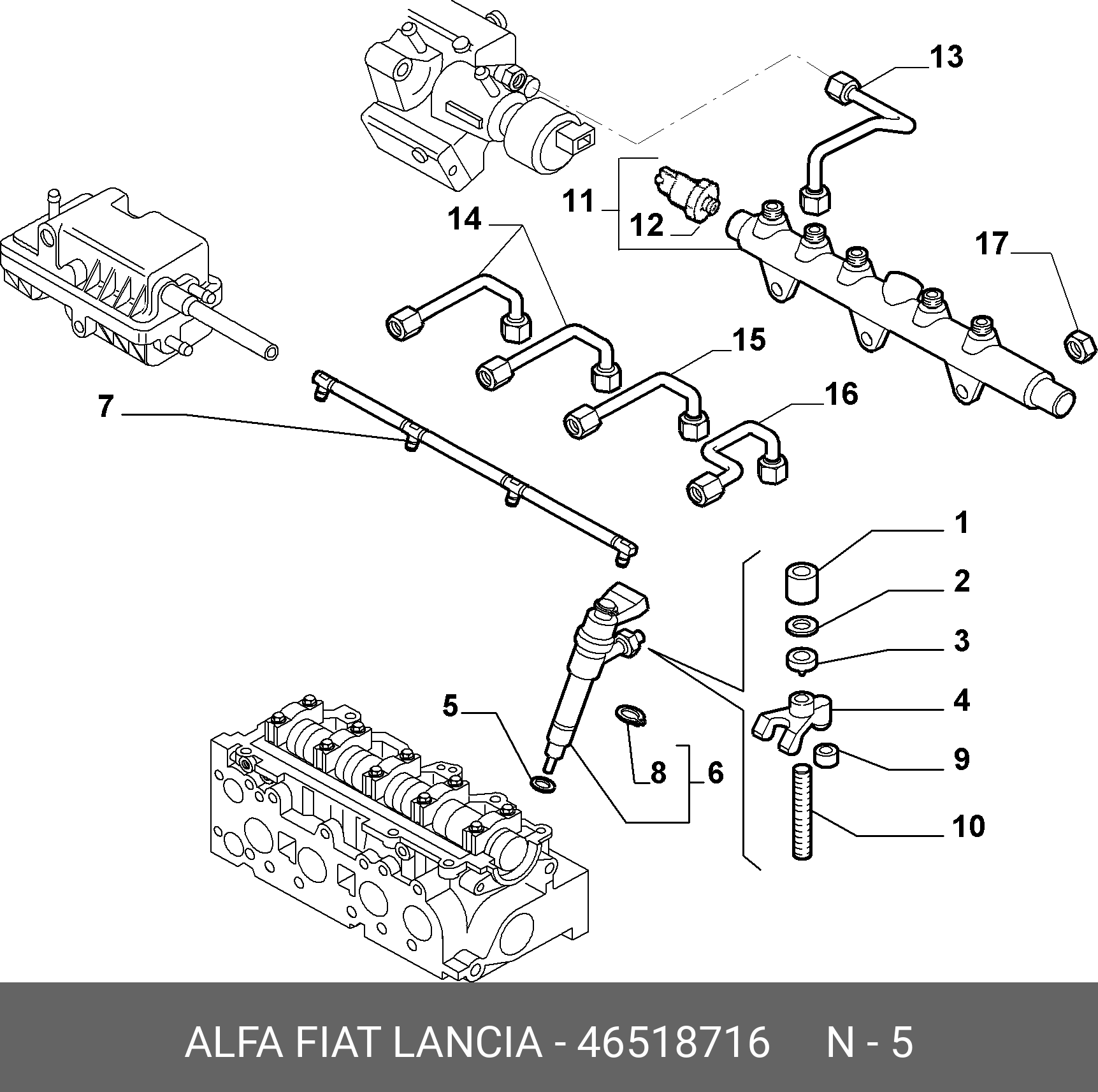 46518716 FIAT/ALFA/LANCIA Шайба под форсунку