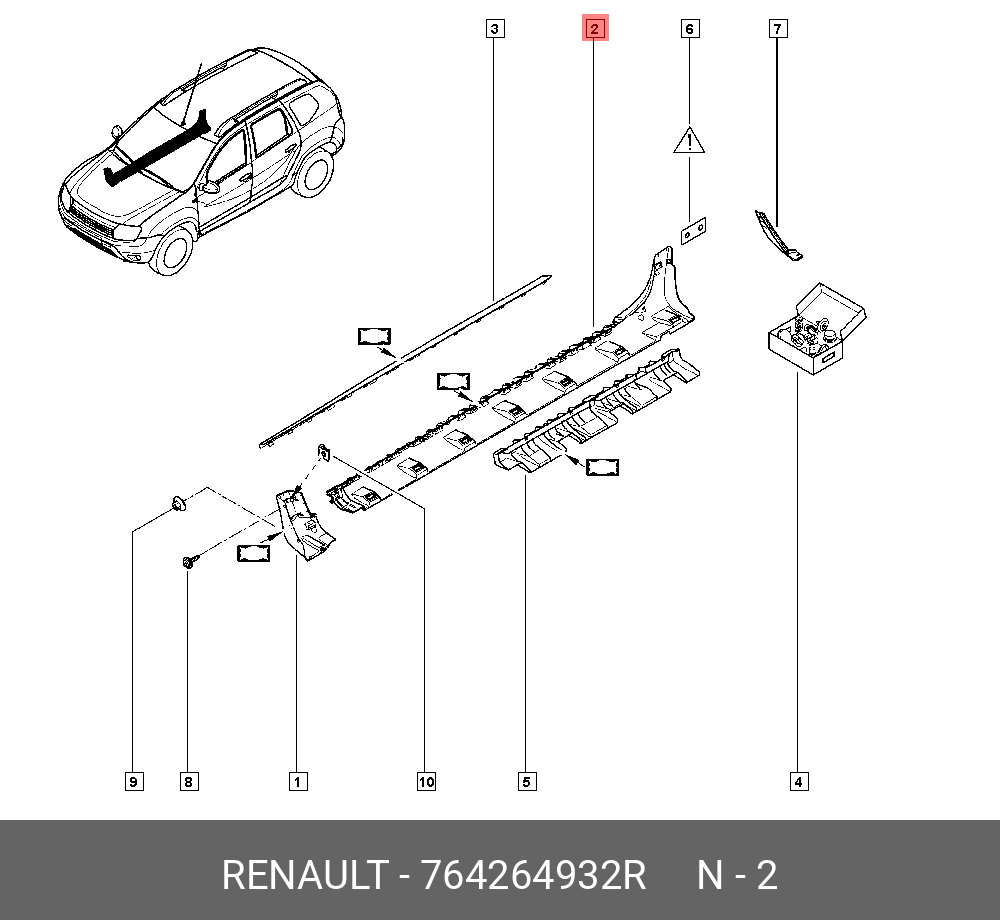 764264932R RENAULT БРЫЗГОВИК