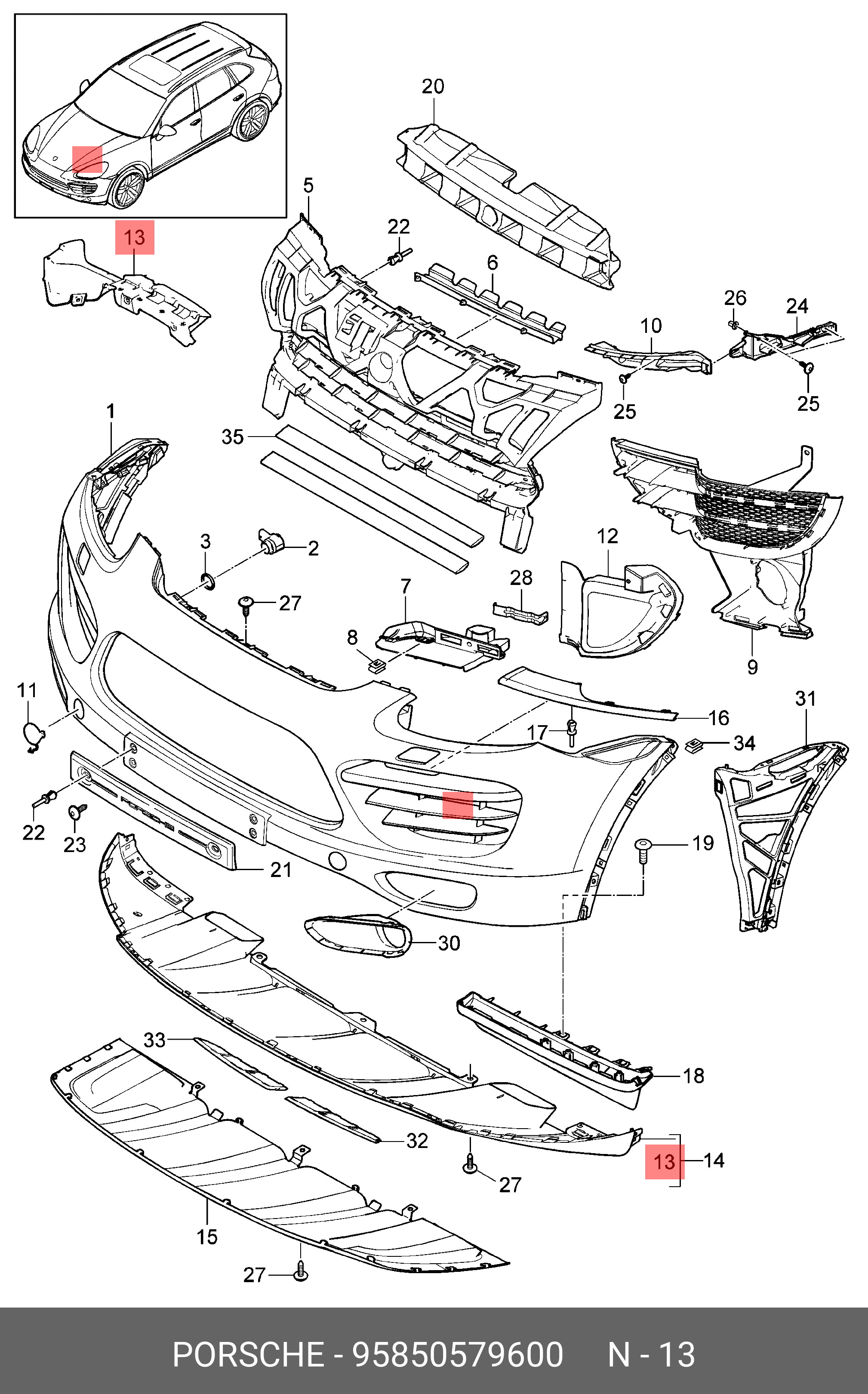 95850579600 PORSCHE Воздуховод