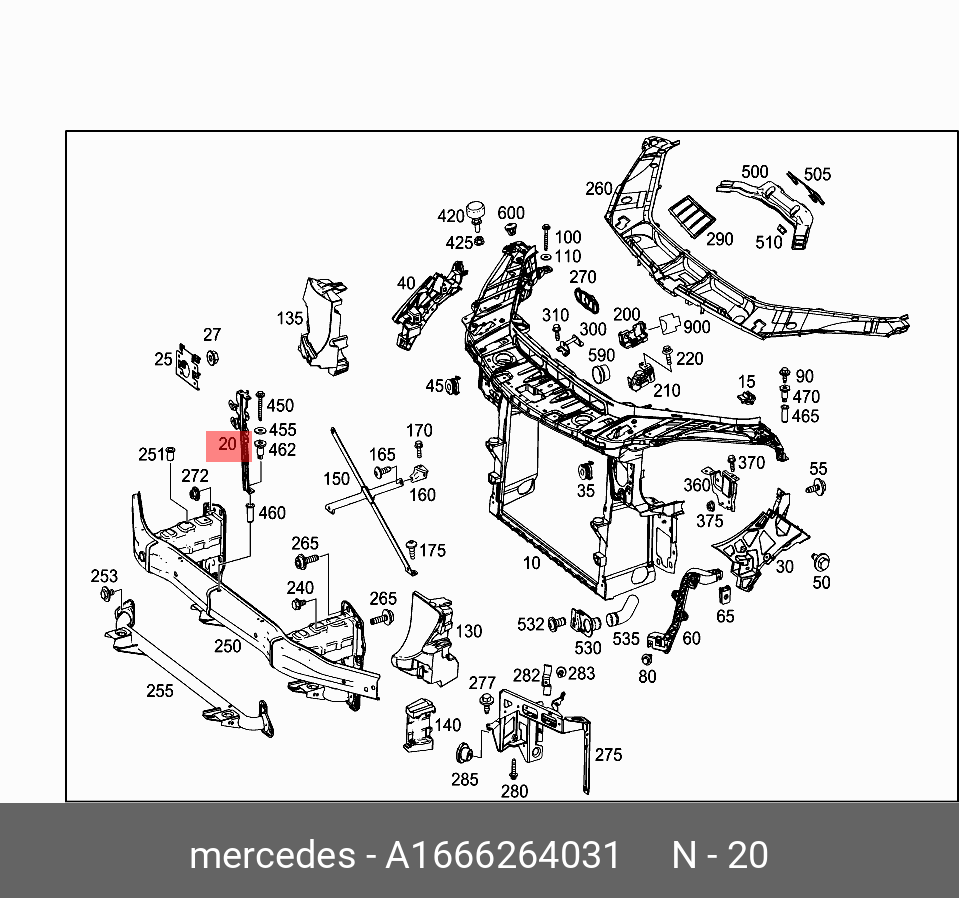 A1666264031 MERCEDES-BENZ КРЕПЕЖ РАДАРА КРУИЗ-КОНТРОЛЯ