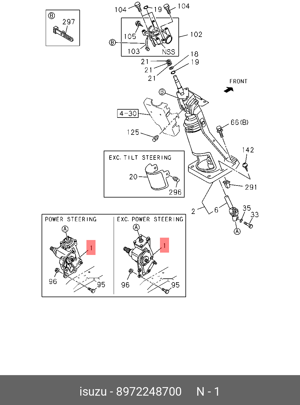 8972248700 ISUZU STEERING UNIT
