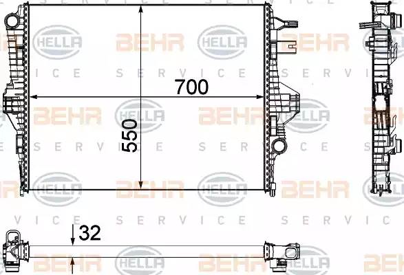 8MK376756341 BEHR-HELLA Радиатор охлаждения двигателя