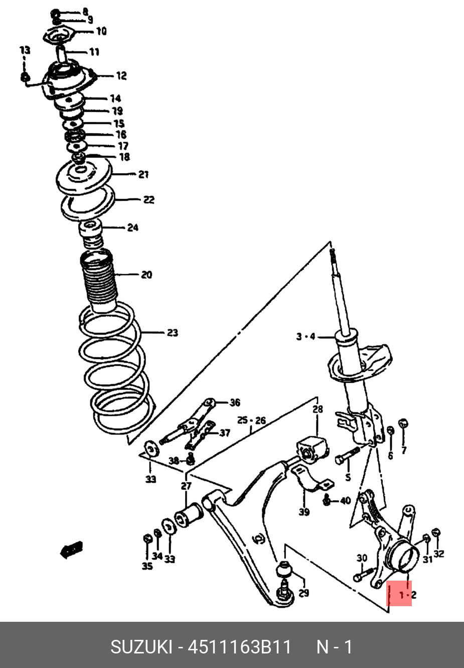 4511163B11 SUZUKI KNUCKLE, STEERING RH
