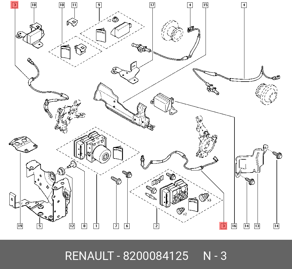 8200084125 RENAULT ДАТЧИК АБС