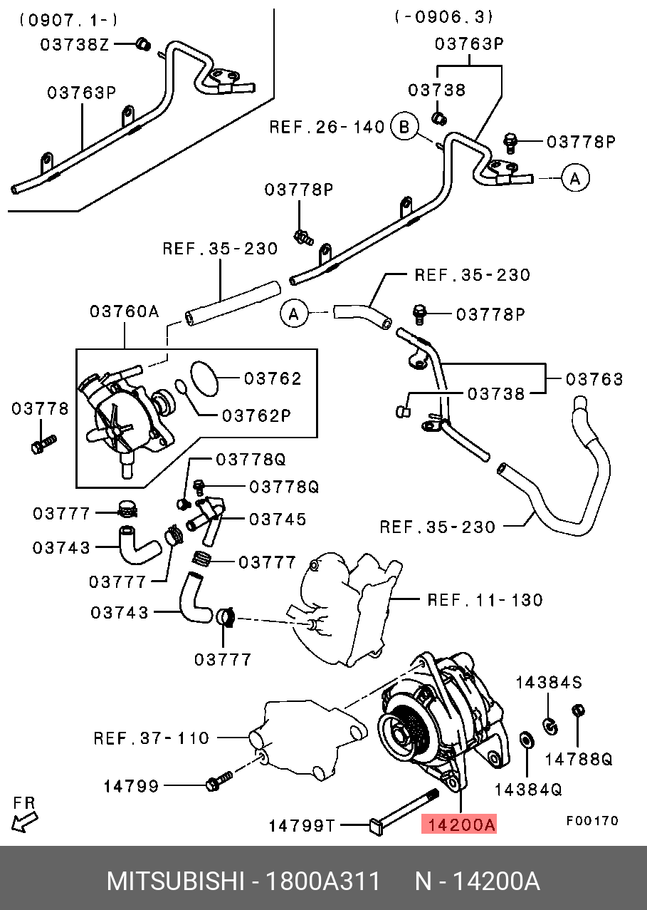 1800A311 MITSUBISHI ALTERNATOR ASSY