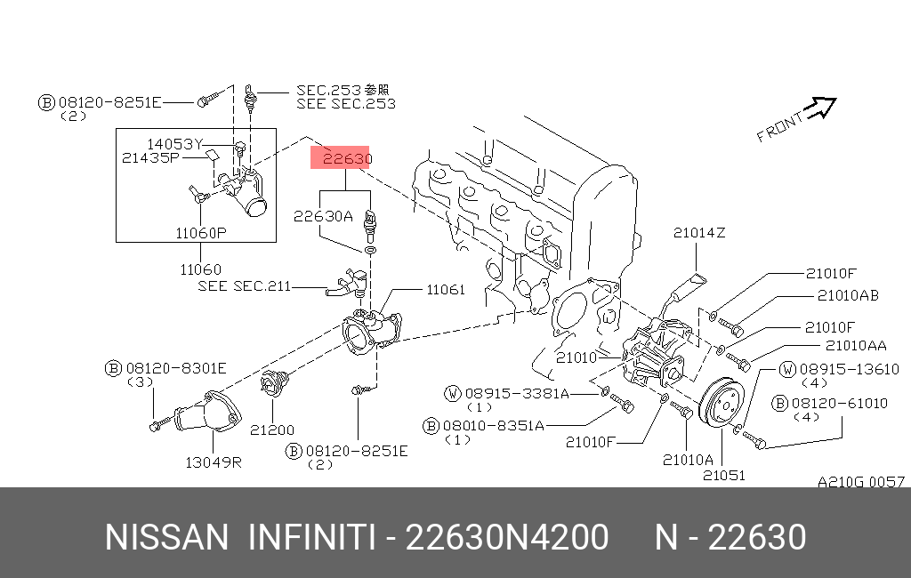 22630N4200 NISSAN ДАТЧИК ТЕМПЕРАТУРЫ