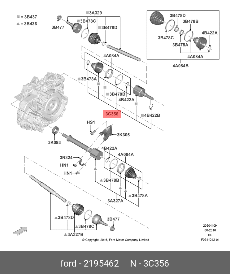 2195462 FORD КОМПЛЕКТ ШРУС