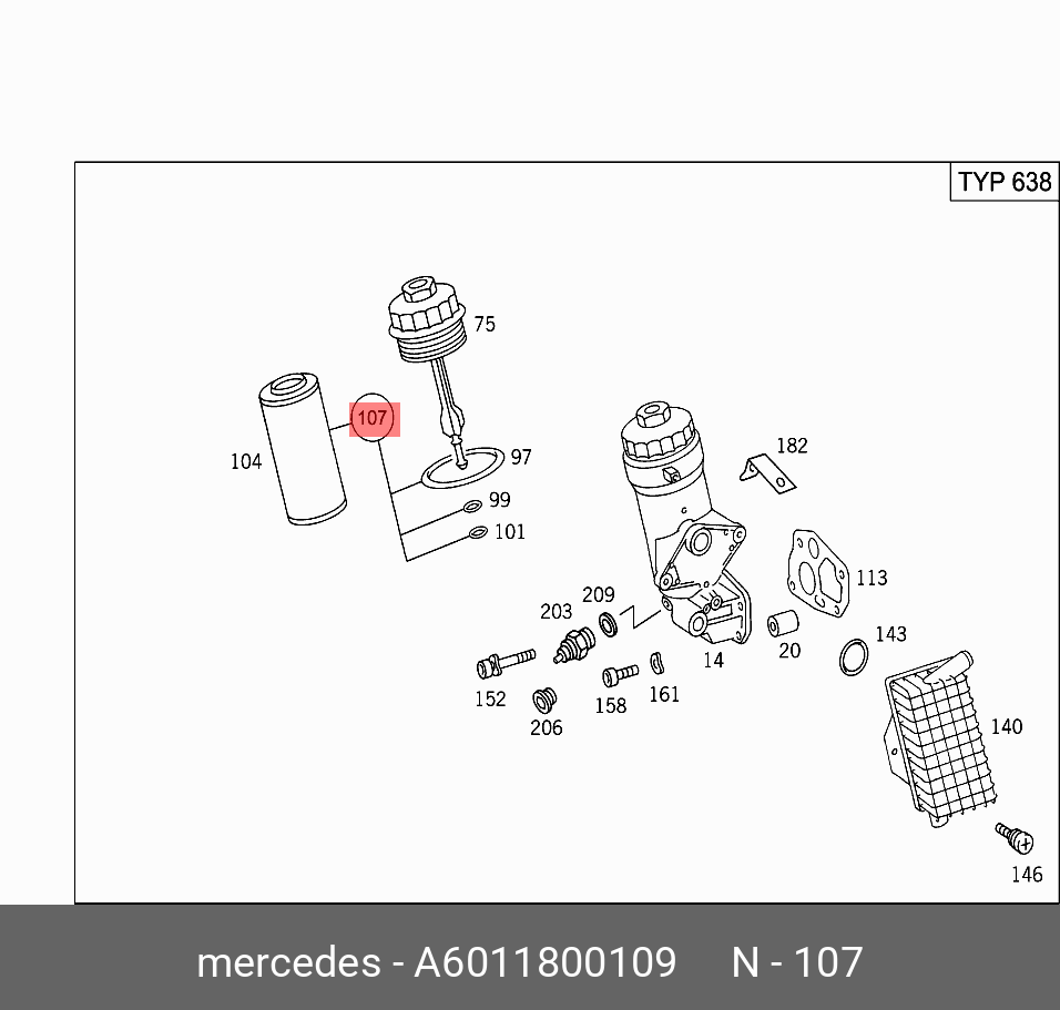 A6011800109 MERCEDES-BENZ Масляный фильтр