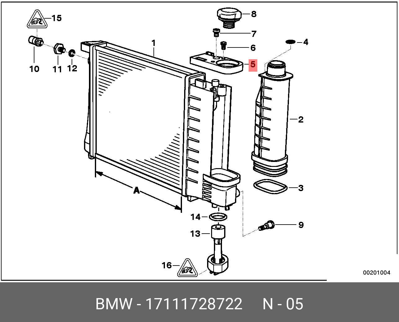 17111702969 Радиатор (основной) BMW 5 E39 1995-2003 1997 купить бу Z160465 - iZA