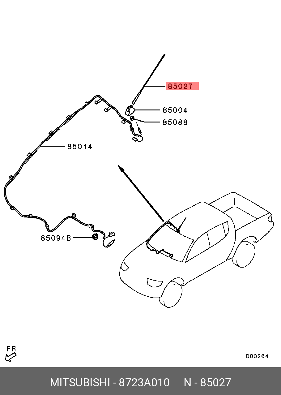 8723A010 MITSUBISHI СТЕРЖЕНЬ АНТЕННЫ купить в интернет-магазине AvtoTO