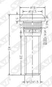 ST9094202049 SAT Шпилька ступицы TOYOTA