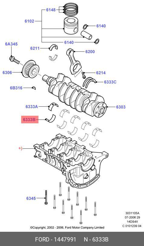 1447991 FORD Коренной подшипник коленвала