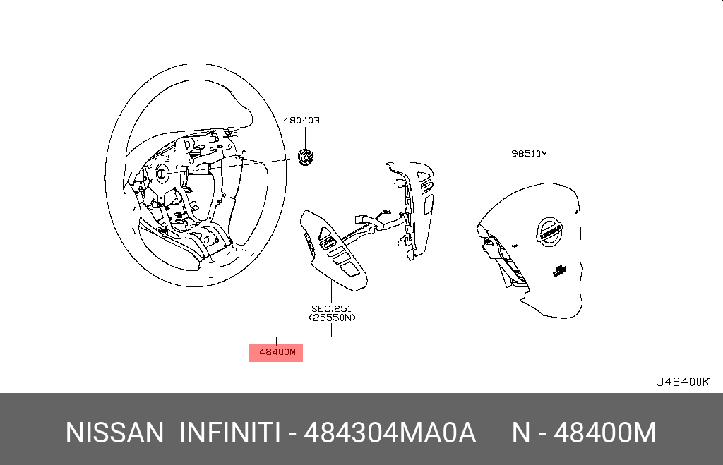 484304MA0A NISSAN КОЖУХ РУЛЕВОЙ КОЛОНК