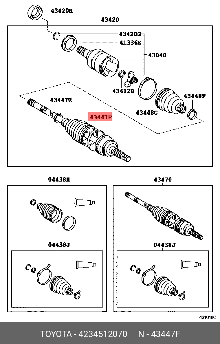 4234512070 TOYOTA Хомут пыльника ШРУСа