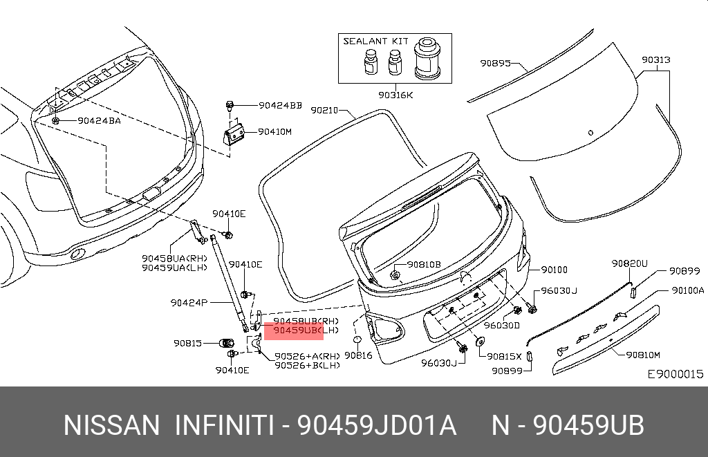 90459JD01A NISSAN КРОНШТЕЙН КУЗОВНОЙ