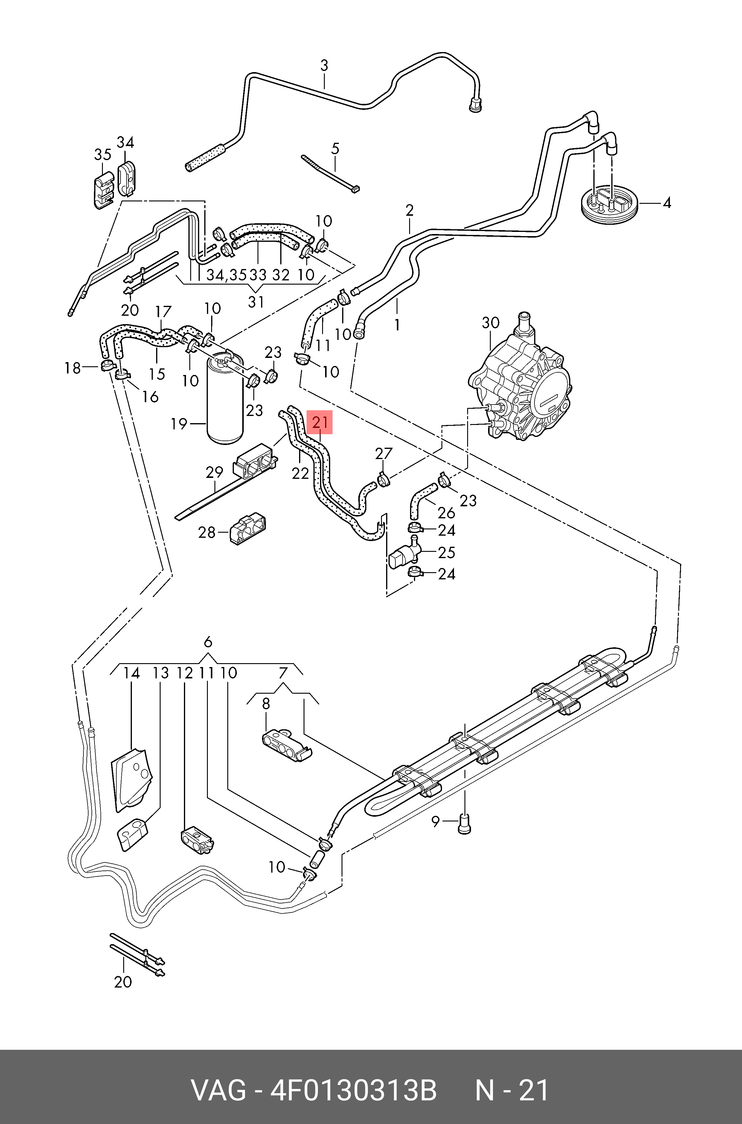 4F0130313B VAG Топливный шланг
