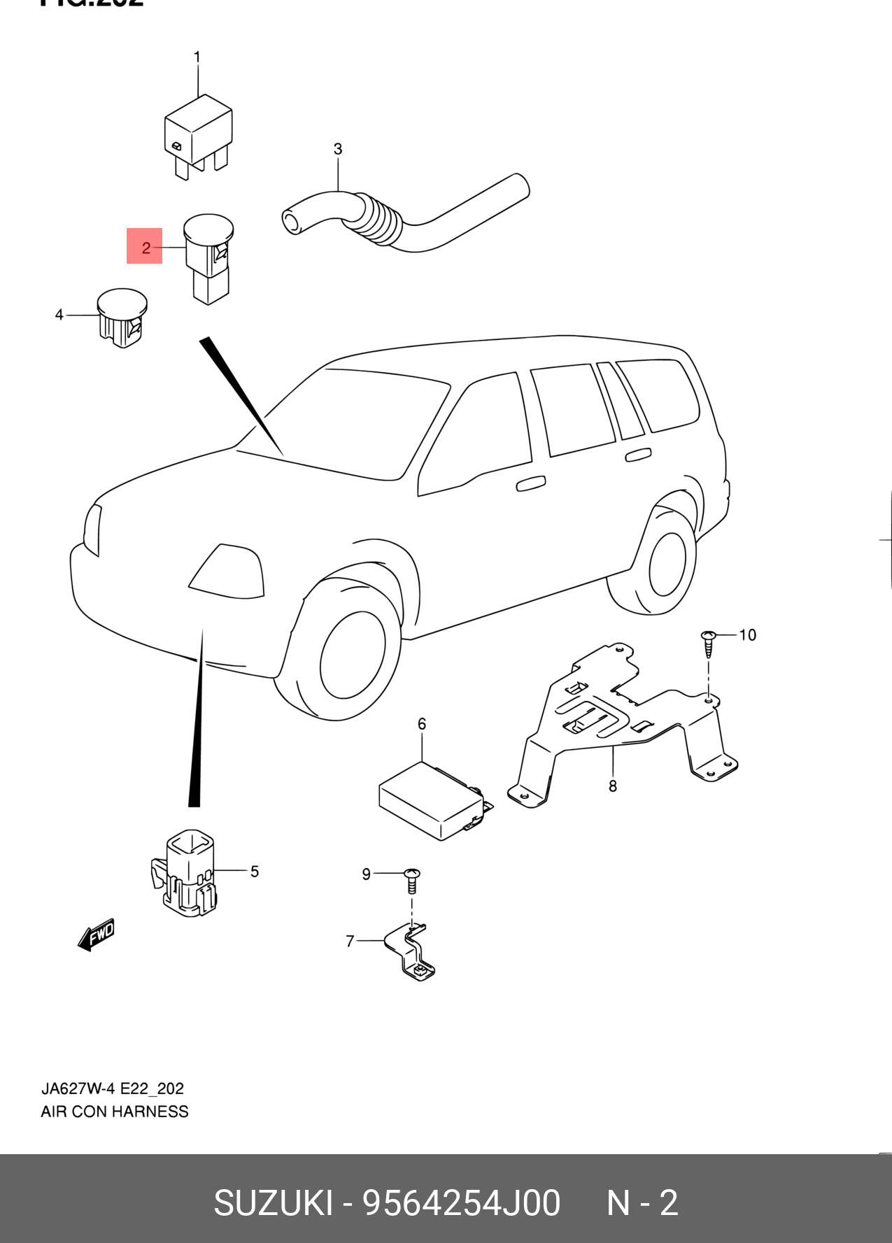 9564254J00 SUZUKI SENSOR, SUN LIGHT