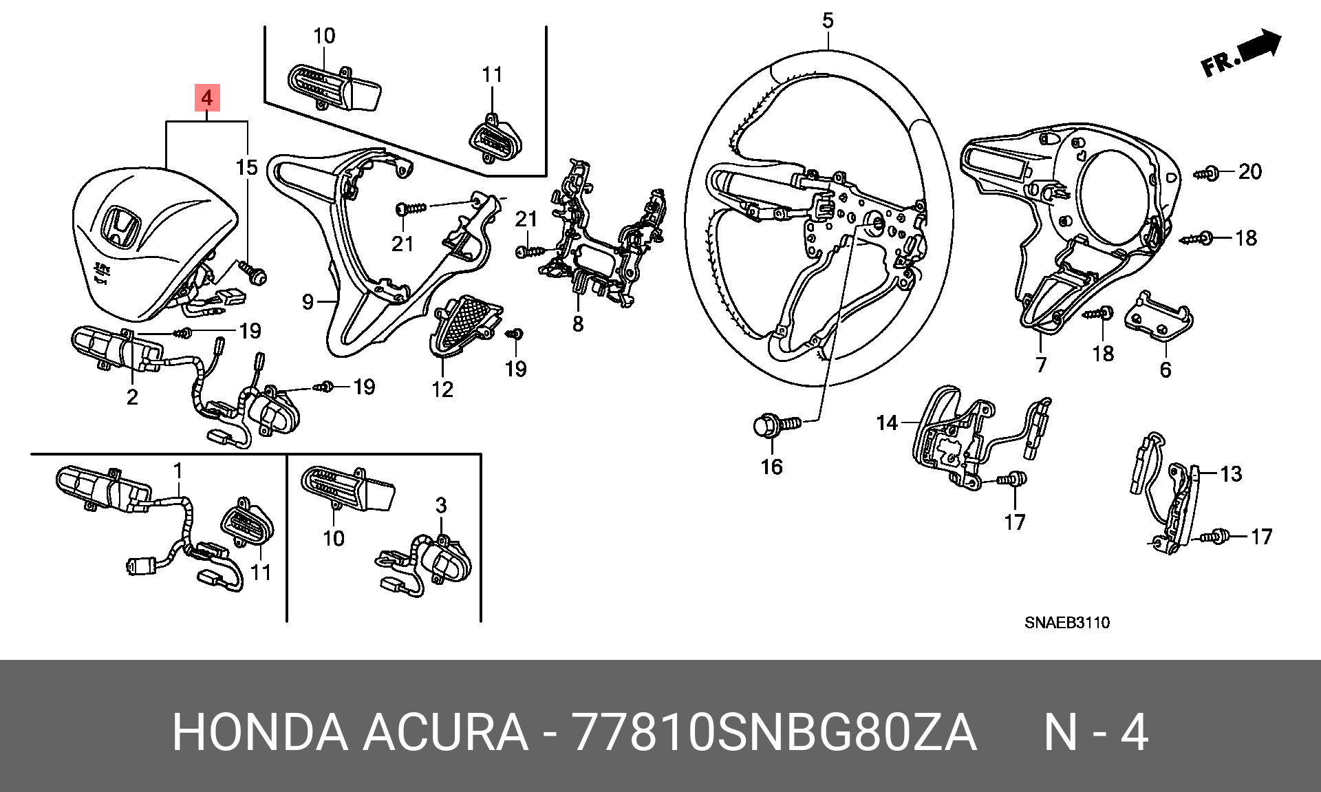 77810SNBG80ZA HONDA MODULE ASSY., DRIVER