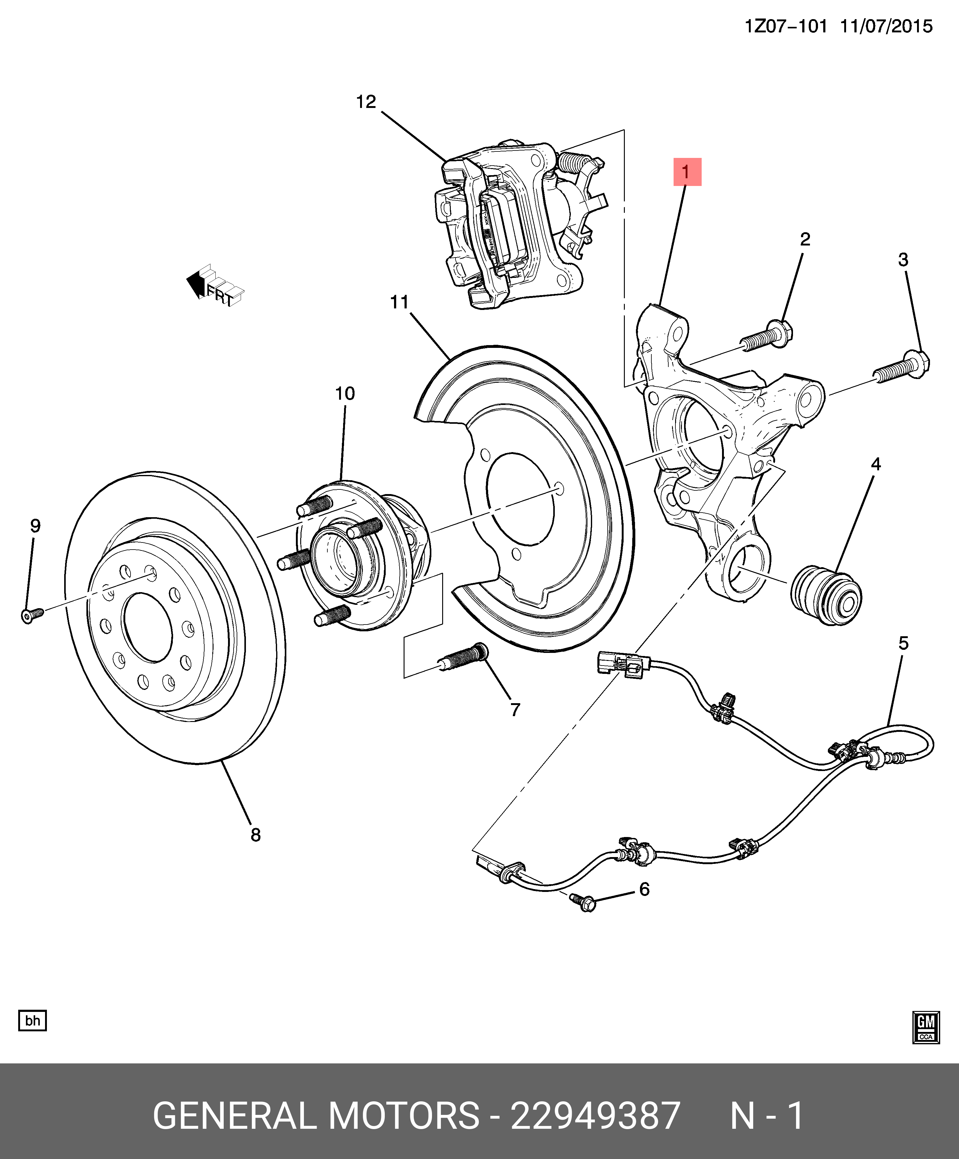 22949387 GENERAL MOTORS КУЛАК, ЗАДН. ПОДВЕСКА(ВКЛЮЧ.4) купить в  интернет-магазине AvtoTO