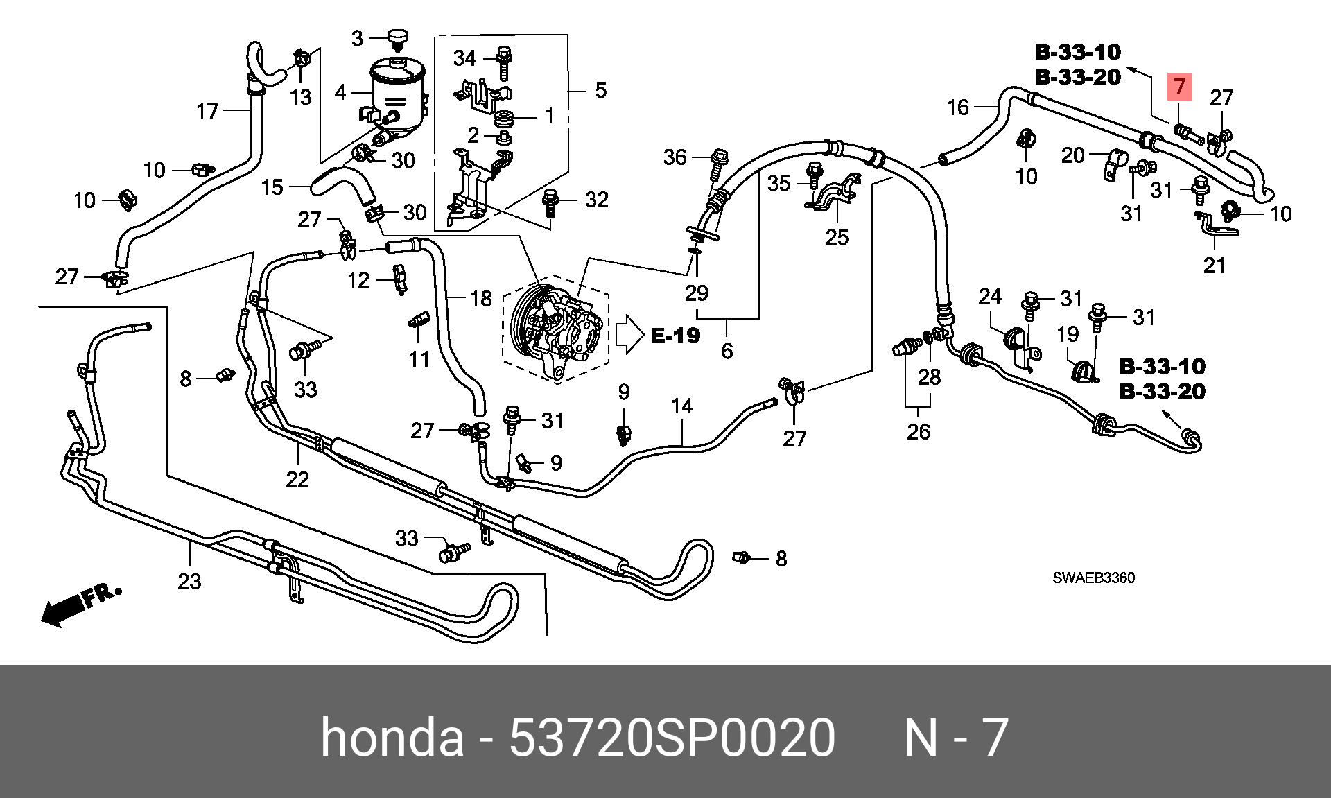 53720SP0020 HONDA 