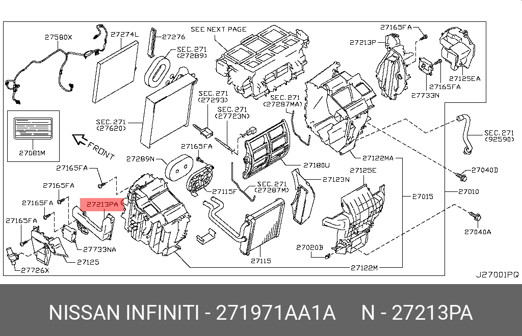 271971AA1A NISSAN COVER-HEATER