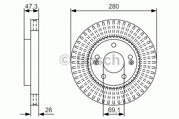 0986479U10 BOSCH Тормозной диск
