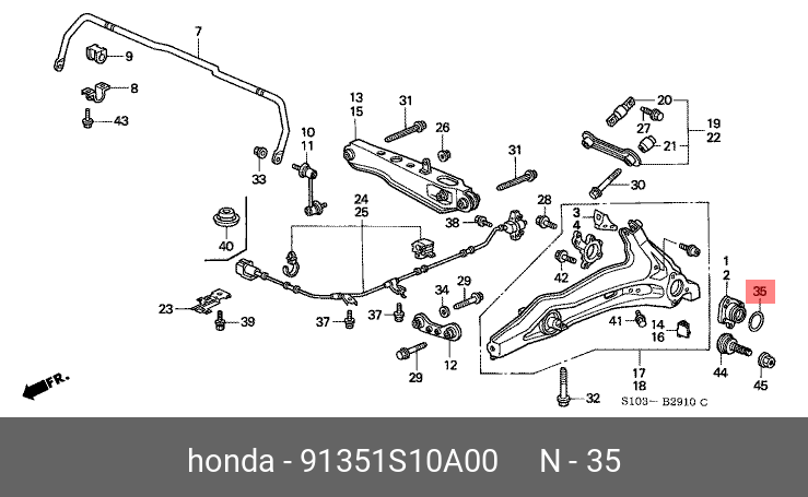 91351S10A00 HONDA Кольцо 82.5X1.3