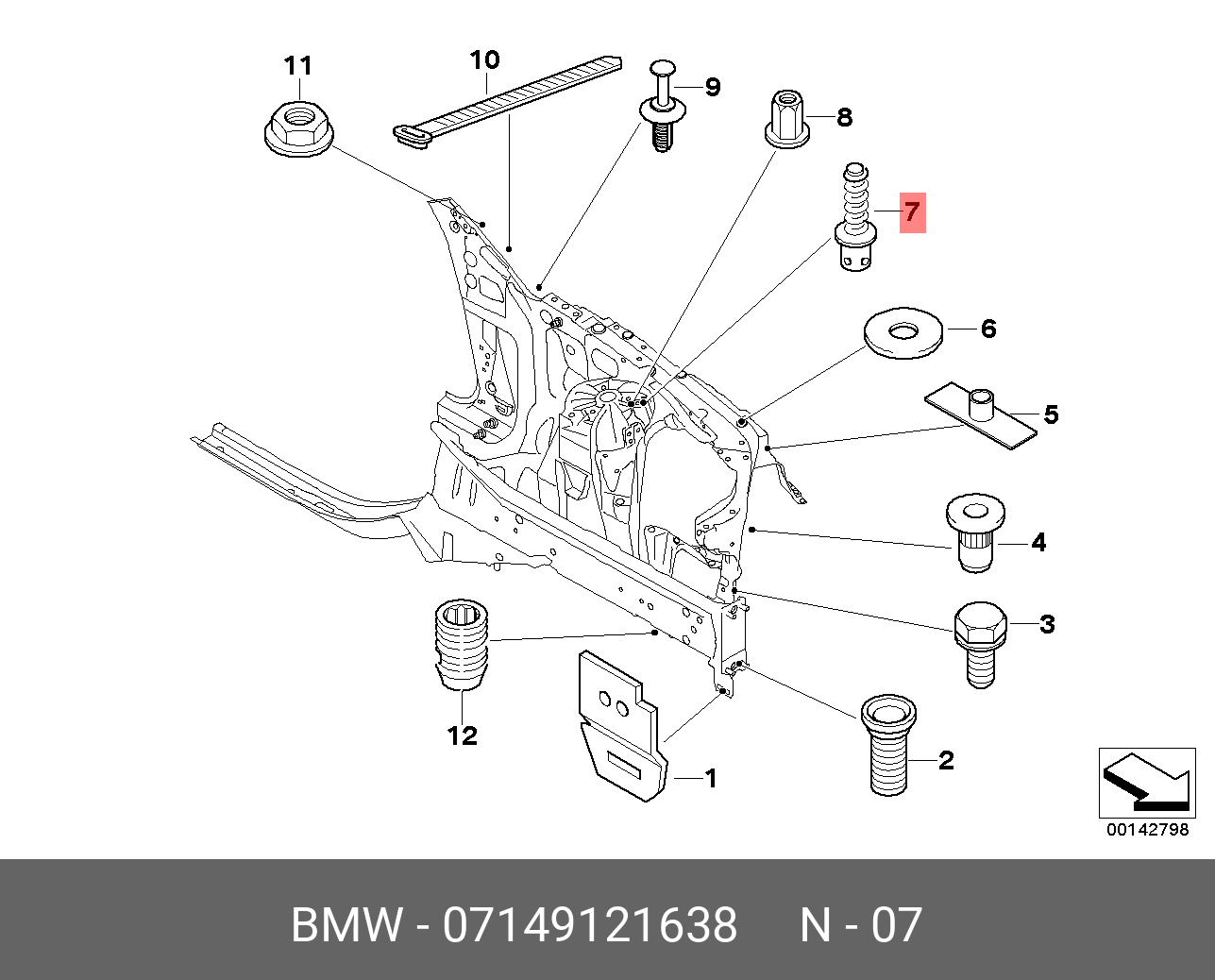 07149121638 BMW BLINDNIETBOLZEN MIT GROBGEWINDE